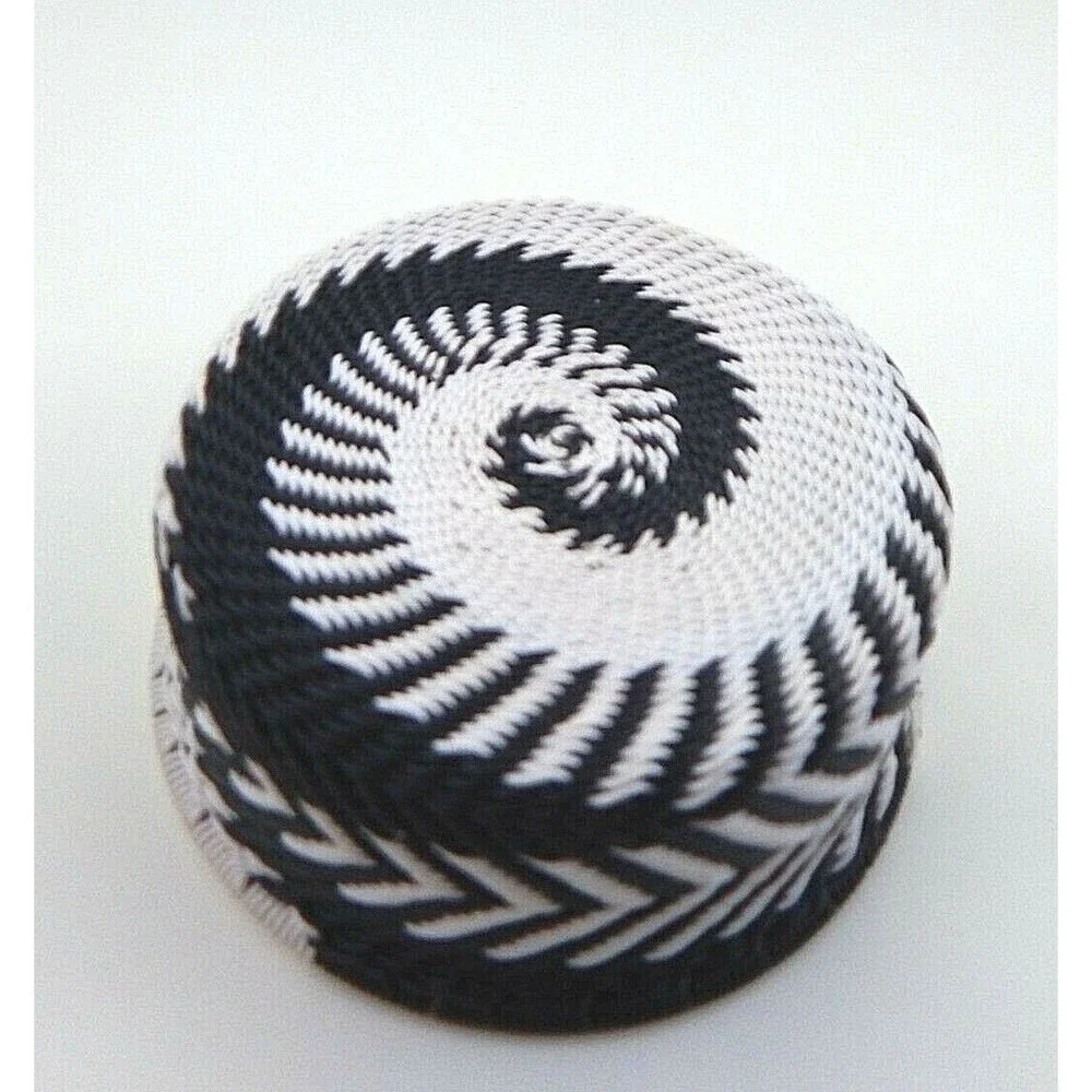 Fair Trade Zulu Telephone Wire Hand Crafted Swirl Basket Trinket Dish 3.5 Inch